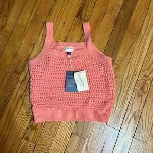 Women’s universal thread pink crochet tank crop top XS NWT!